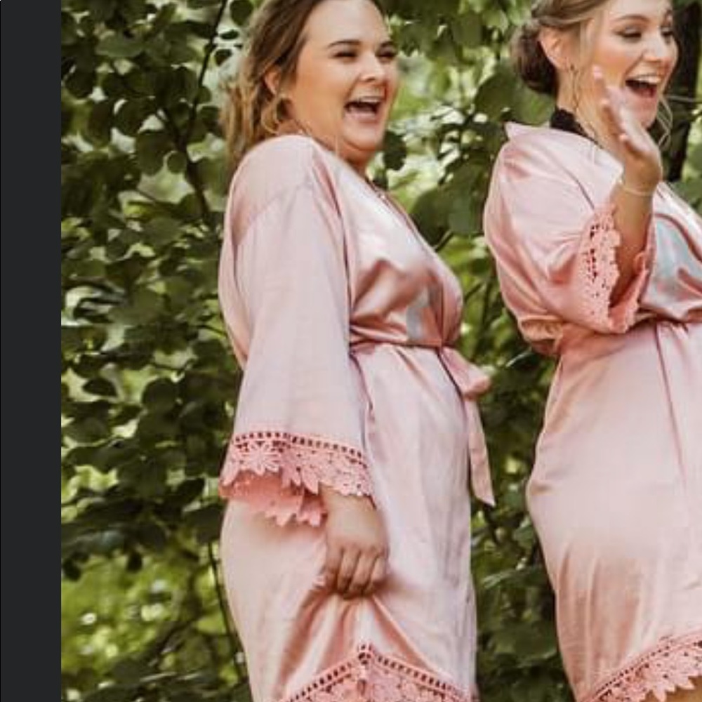 Pink silky robe